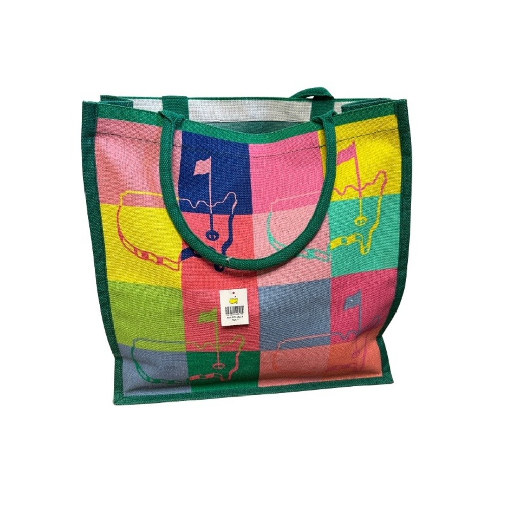 Masters Golf Tournament Pop Art Multi Color Woven Tote Bag NWT